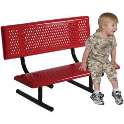 8' Portable Adult Size Bench With Back