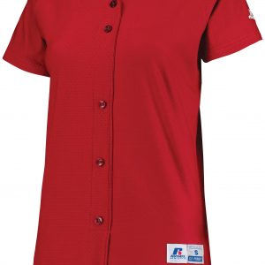Ladies Stretch Faux Button Jersey