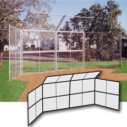 Chain Link Backstop-20' w/Hood-No Wings