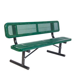 6' Bench w/ Back - Portable Perforated