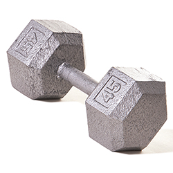 Hex Dumbbell w/ Straight Handle 45 lb