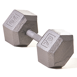 Hex Dumbbell w/ Straight Handle 70 lb