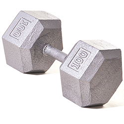 Hex Dumbbell w/ Straight Handle 100 lb